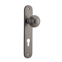 Iver Door Knob Guildford Oval Euro Pair Satin Nickel