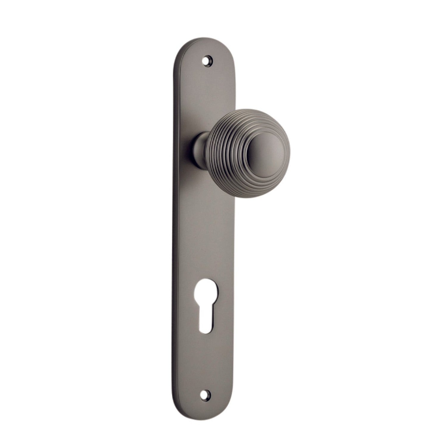 Iver Door Knob Guildford Oval Euro Pair Satin Nickel