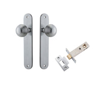 Iver Door Knob Guildford Oval Latch Brushed Chrome Passage Kit