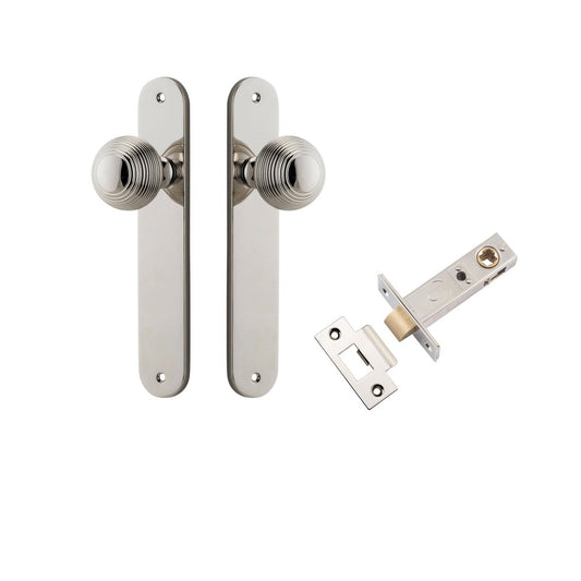 Iver Door Knob Guildford Oval Latch Polished Nickel Passage Kit