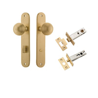 Iver Door Knob Guildford Oval Privacy Brushed Brass Inbuilt Privacy Kit