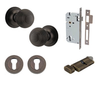 Iver Door Knob Guildford Round Rose Concealed Fix Key/Thumb Signature Brass Entrance Kit