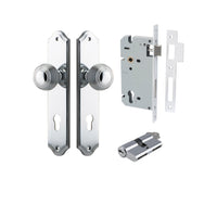 Iver Door Knob Guildford Shouldered Euro Key/Key Polished Chrome Entrance Kit