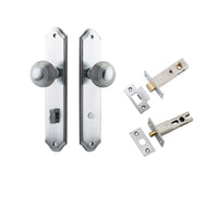 Iver Door Knob Guildford Shouldered Privacy Brushed Chrome Inbuilt Privacy Kit
