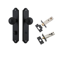 Iver Door Knob Guildford Shouldered Privacy Matt Black Inbuilt Privacy Kit