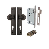 Iver Door Knob Guildford Stepped Euro Key/Key Signature Brass Entrance Kit