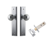 Iver Door Knob Guildford Stepped Latch Brushed Chrome Passage Kit