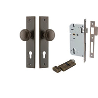 Iver Door Knob Paddington Chamfered Key/Thumb Signature Brass Entrance Kit