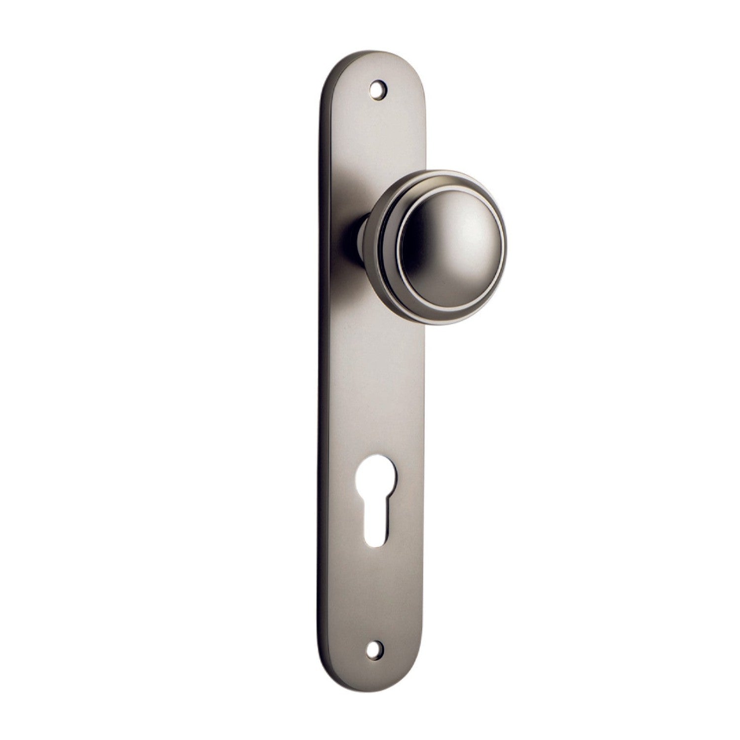 Iver Door Knob Paddington Oval Euro Pair Satin Nickel