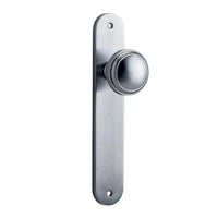Iver Door Knob Paddington Oval Latch Pair Brushed Chrome