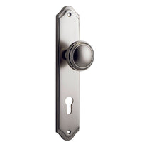 Iver Door Knob Paddington Shouldered Euro Pair Satin Nickel