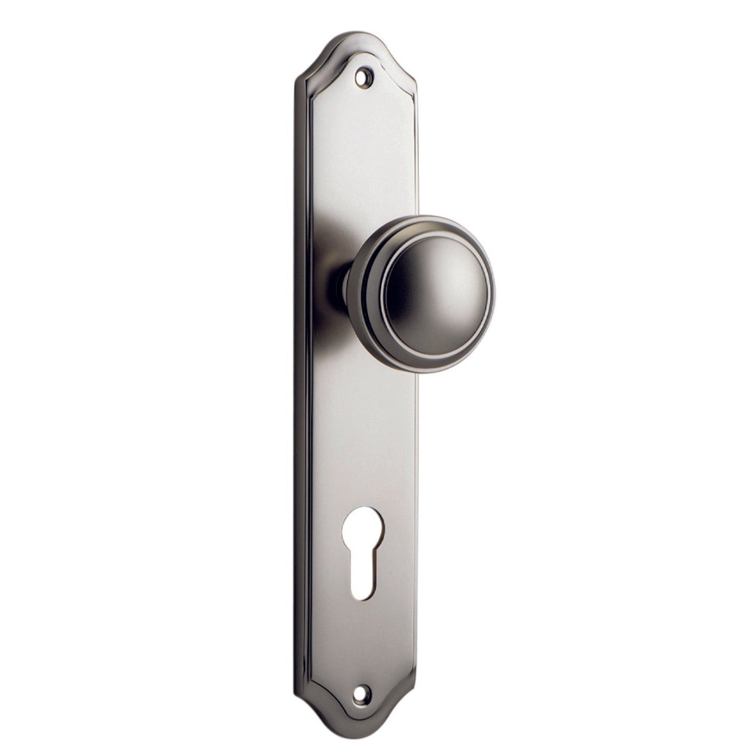 Iver Door Knob Paddington Shouldered Euro Pair Satin Nickel