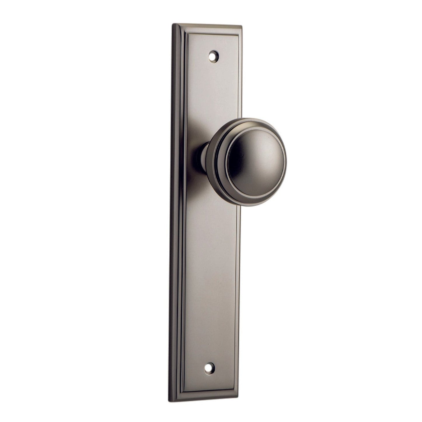 Iver Door Knob Paddington Stepped Latch Pair Satin Nickel