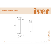 Iver Door Stop Concealed Fix Pencil Brushed Brass D16xP75mm