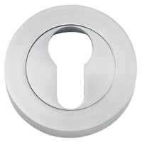 Iver Escutcheon Euro Concealed Fix Round Pair Brushed Chrome