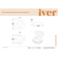 Iver Escutcheon Euro Concealed Fix Round Pair Distressed Nickel