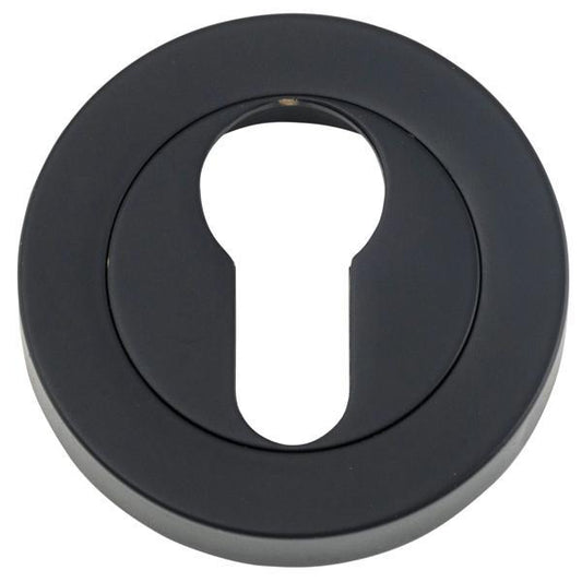 Iver Escutcheon Euro Concealed Fix Round Pair Matt Black