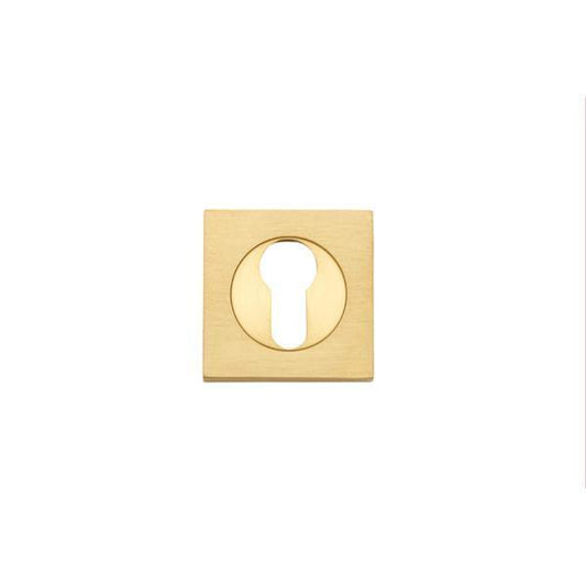 Iver Escutcheon Euro Concealed Fix Square Pair Brushed Brass