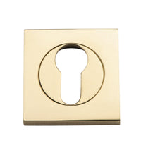 Iver Escutcheon Euro Concealed Fix Square Pair Polished Brass