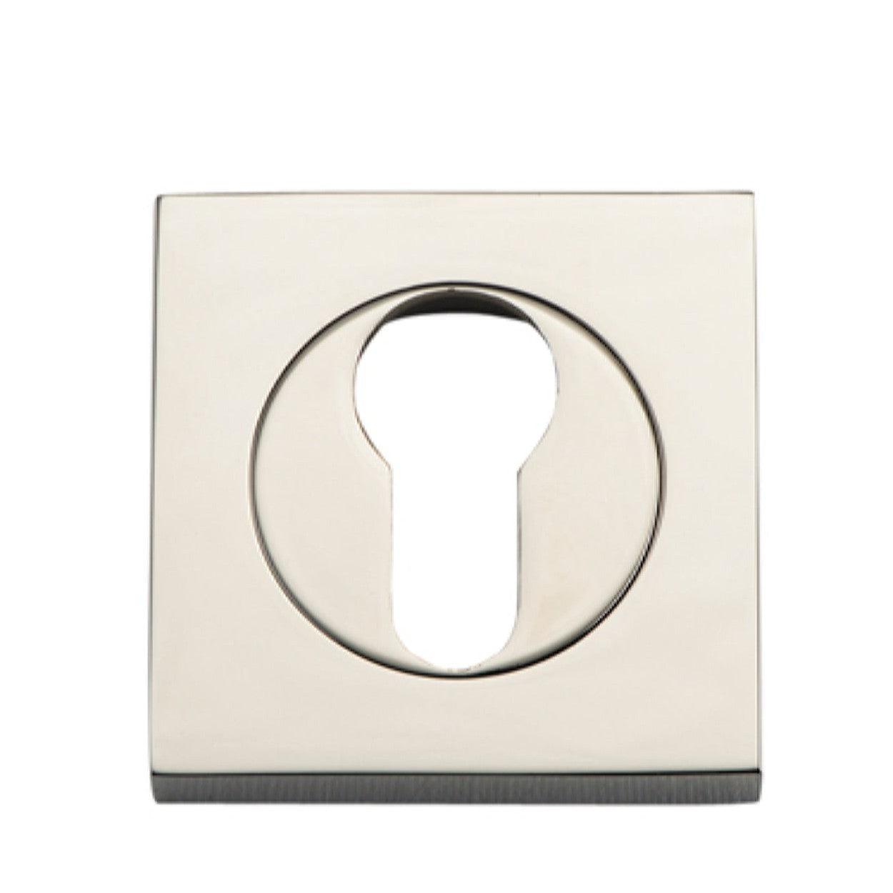 Iver Escutcheon Euro Concealed Fix Square Pair Polished Nickel