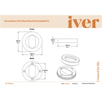 Iver Escutcheon Oval Round Pair Distressed Nickel