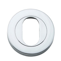 Iver Escutcheon Oval Round Pair Polished Chrome