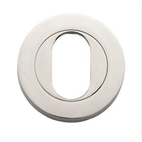 Iver Escutcheon Oval Round Pair Polished Nickel
