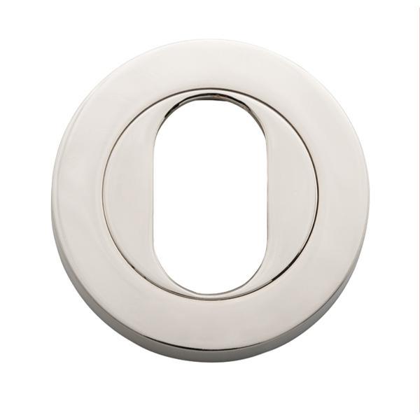 Iver Escutcheon Oval Round Pair Polished Nickel