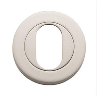 Iver Escutcheon Oval Round Pair Satin Nickel
