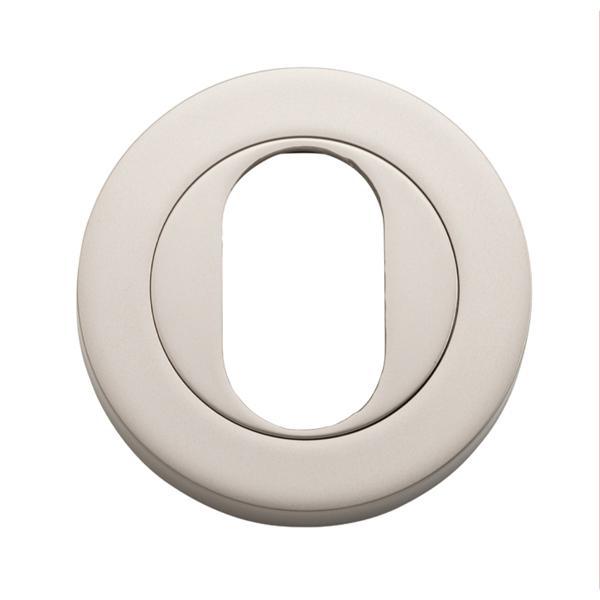 Iver Escutcheon Oval Round Pair Satin Nickel