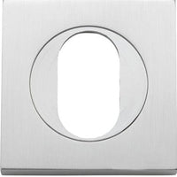 Iver Escutcheon Oval Square Pair Brushed Chrome