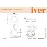 Iver Escutcheon Oval Square Pair Distressed Nickel