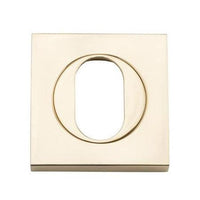 Iver Escutcheon Oval Square Pair Polished Brass