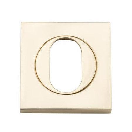 Iver Escutcheon Oval Square Pair Polished Brass