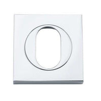 Iver Escutcheon Oval Square Pair Polished Chrome