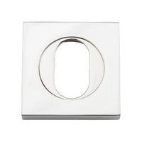 Iver Escutcheon Oval Square Pair Polished Nickel