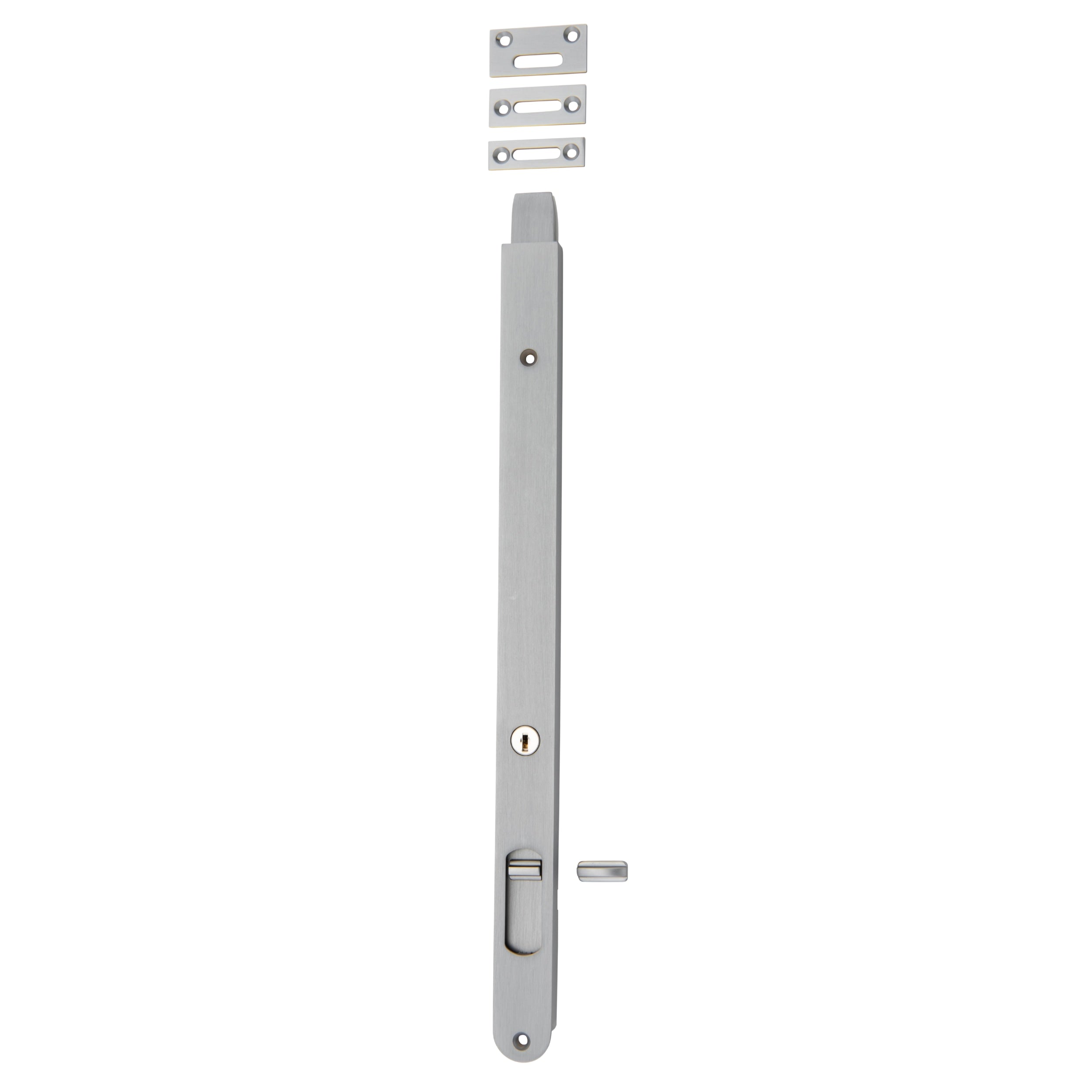 Iver Flush Bolt Locking Brushed Chrome H400mm