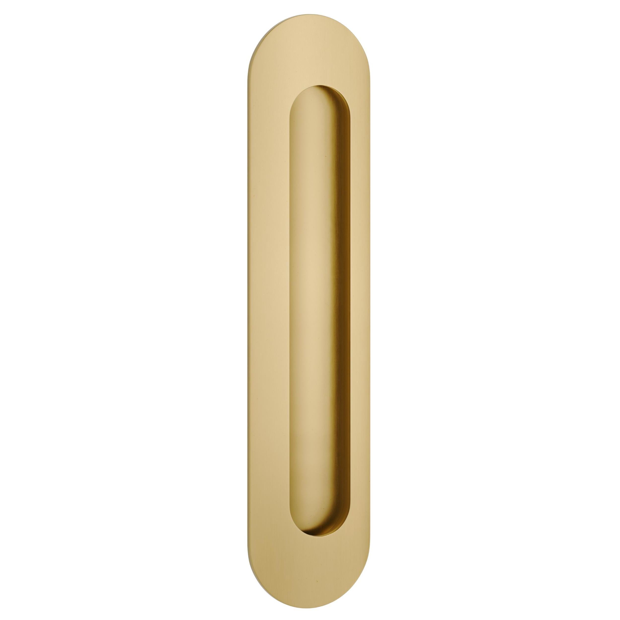Iver Flush Pull Puerto Oval Brushed Gold PVD