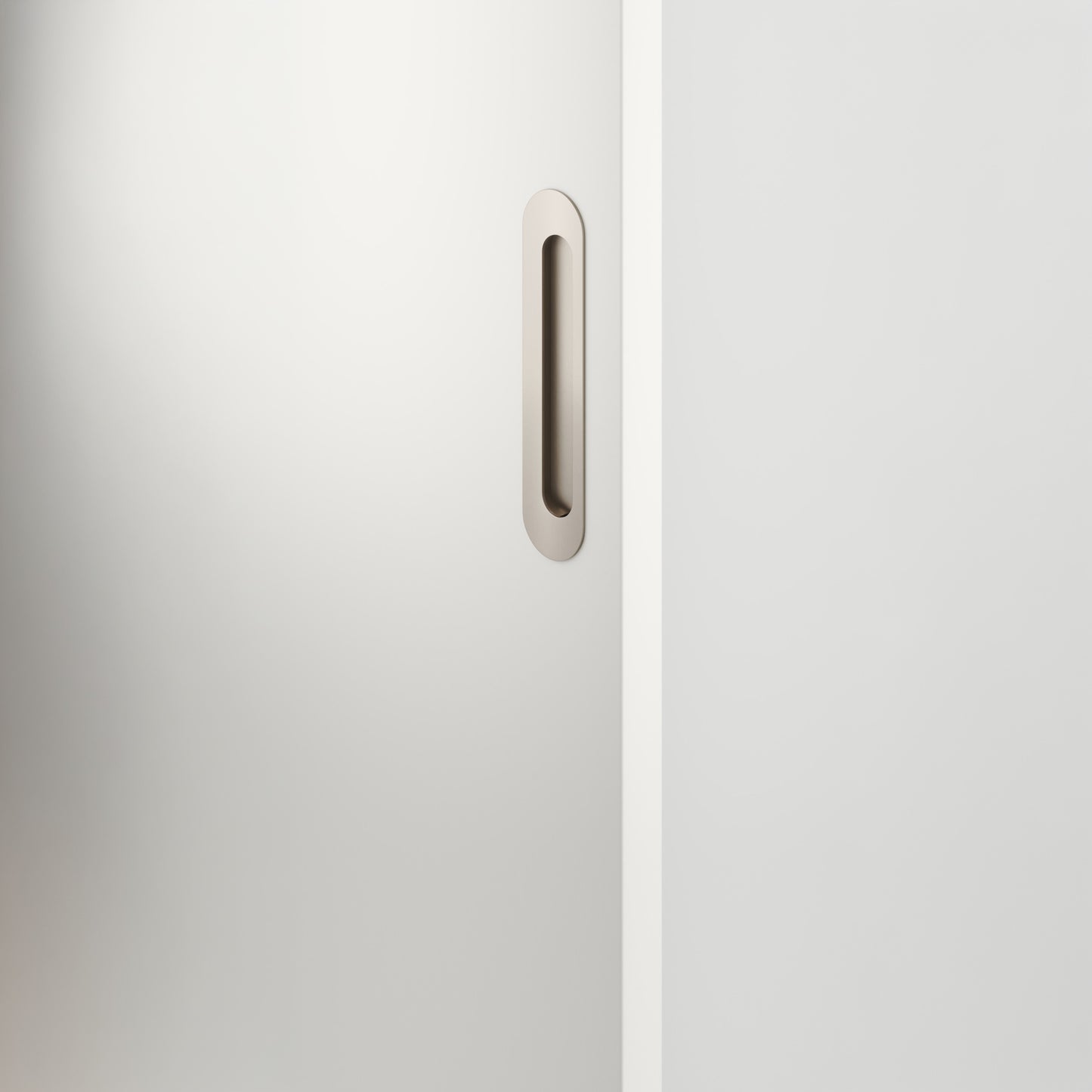 Iver Flush Pull Puerto Oval Satin Nickel