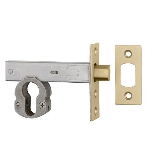 Iver Mortice Deadbolt Euro Brushed Gold PVD Backset 70mm