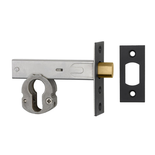 Iver Mortice Deadbolt Euro Matt Black Backset 70mm