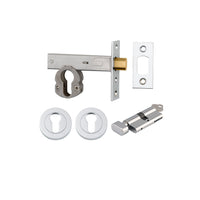 Iver Mortice Deadbolt Euro Polished Chrome Backset 60mm Key/Thumb Escutcheon Round Kit