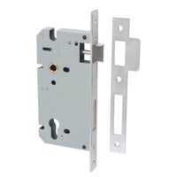 Iver Mortice Lock Euro Brushed Chrome CTC85mm Backset 60mm