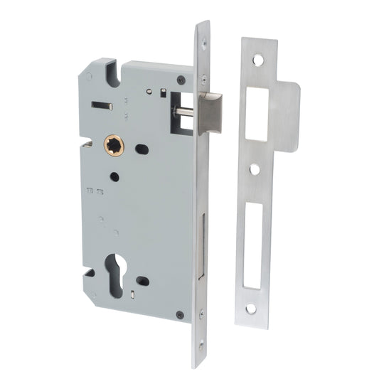 Iver Mortice Lock Euro Brushed Chrome CTC85mm Backset 60mm