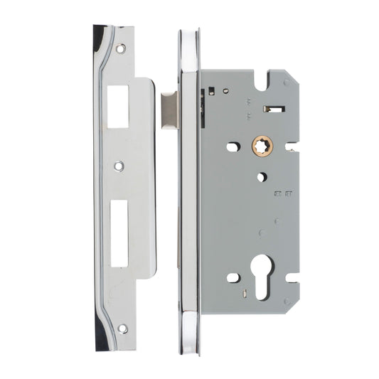 Iver Mortice Lock Euro Rebated Polished Chrome CTC85mm Backset 60mm