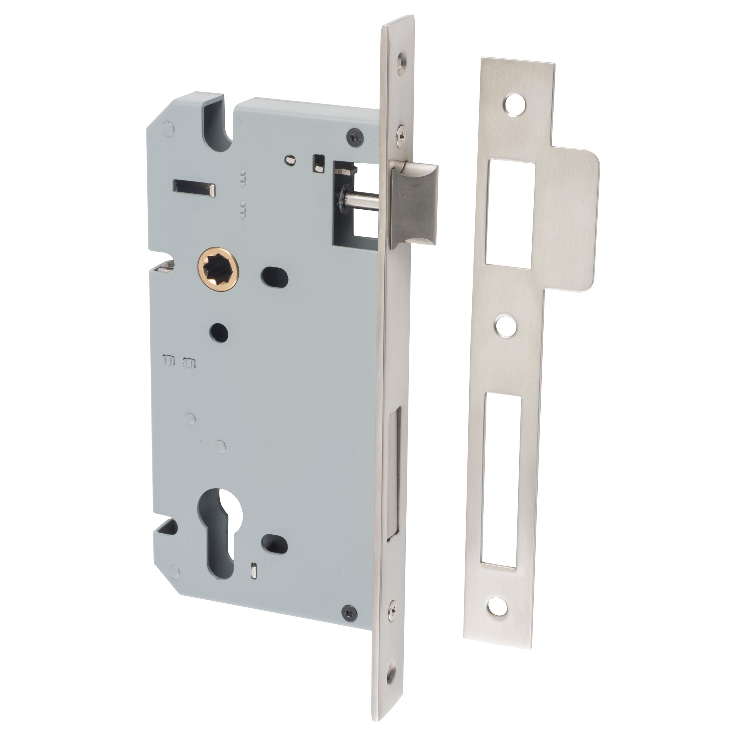 Iver Mortice Lock Euro Satin Nickel CTC85mm Backset 60mm