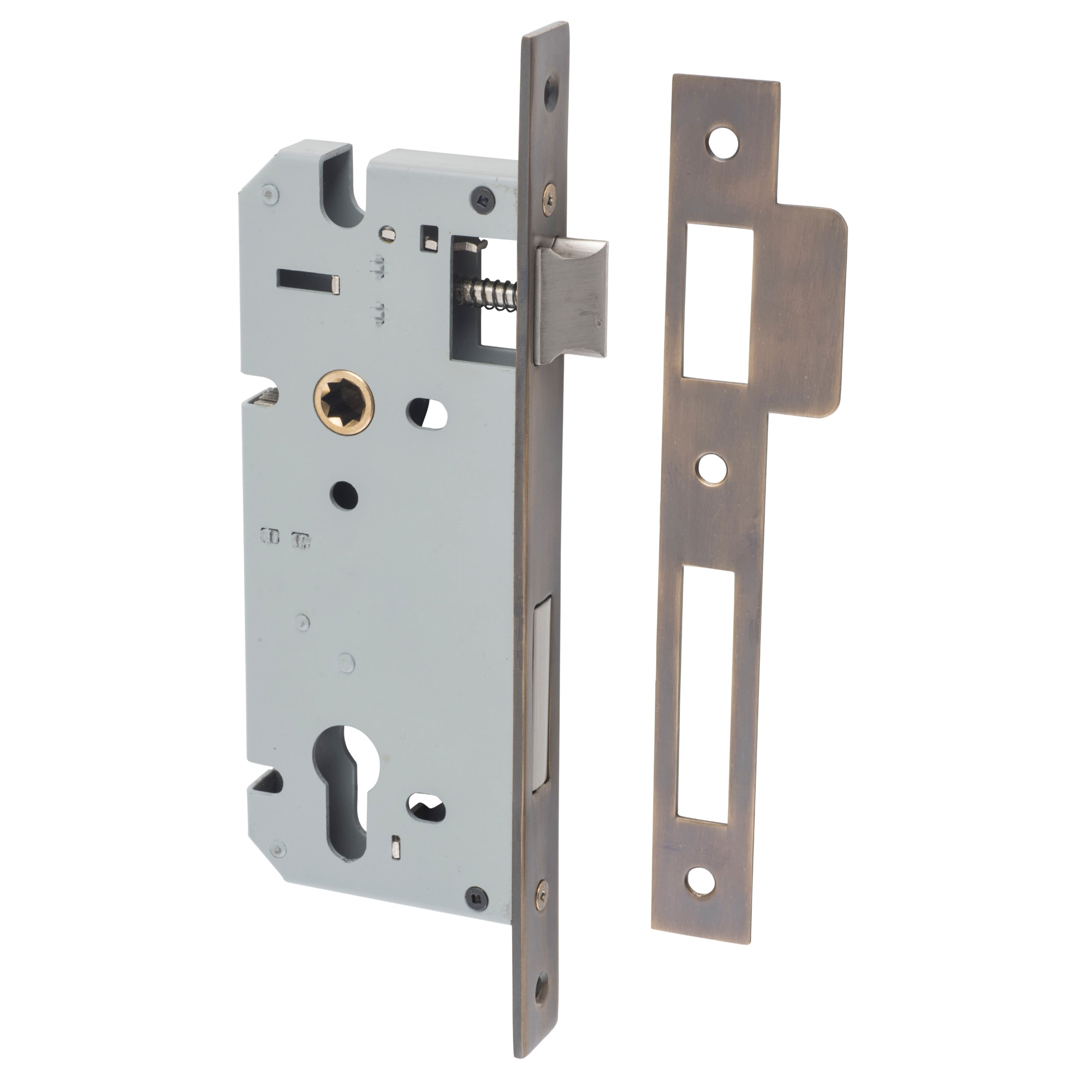 Iver Mortice Lock Euro Signature Brass CTC85mm Backset 45mm