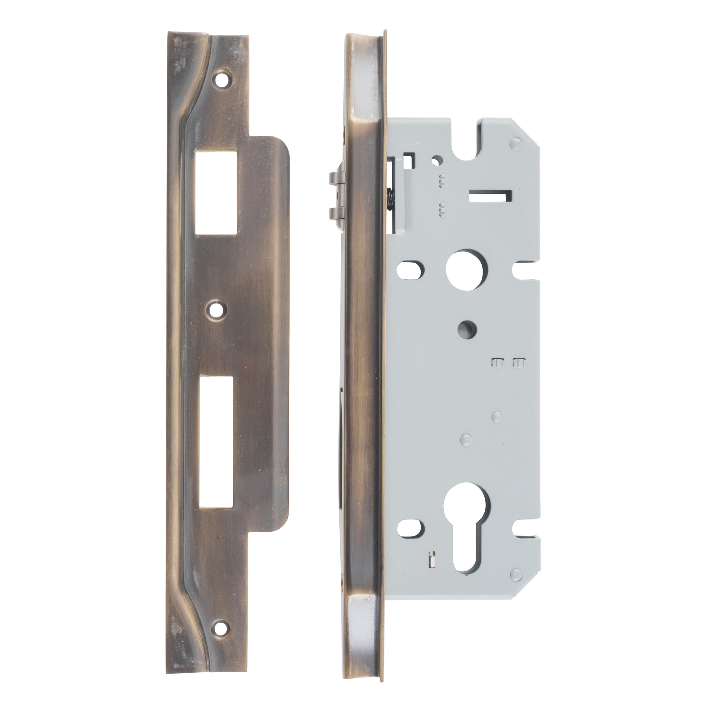 Iver Mortice Lock Roller Euro Rebated Signature Brass CTC85mm Backset 45mm