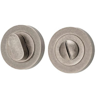 Iver Privacy Turn Oval Concealed Fix Round Distressed Nickel