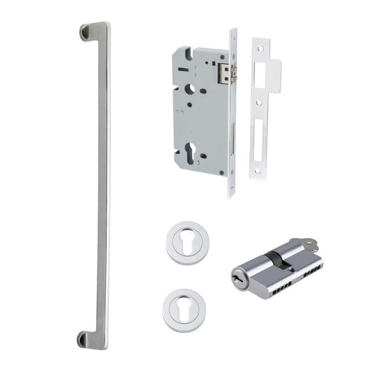 Iver Pull Handle Baltimore Key/Key Brushed Chrome Entrance Kit